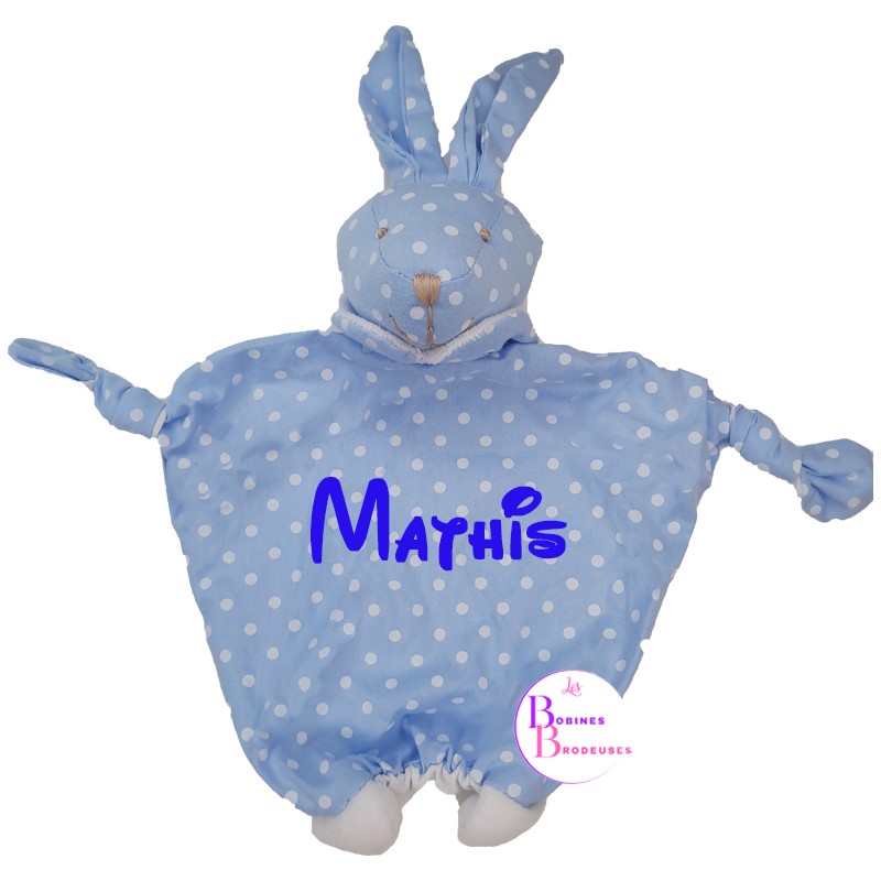 DOUDOU LAPIN BLEU BB ELYSEA 376