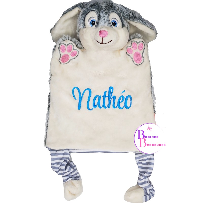 DOUDOU MARIONNETTE LAPIN GRIS 143