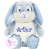 PELUCHE LAPIN ETOILES BLEUES CUBBIES 413