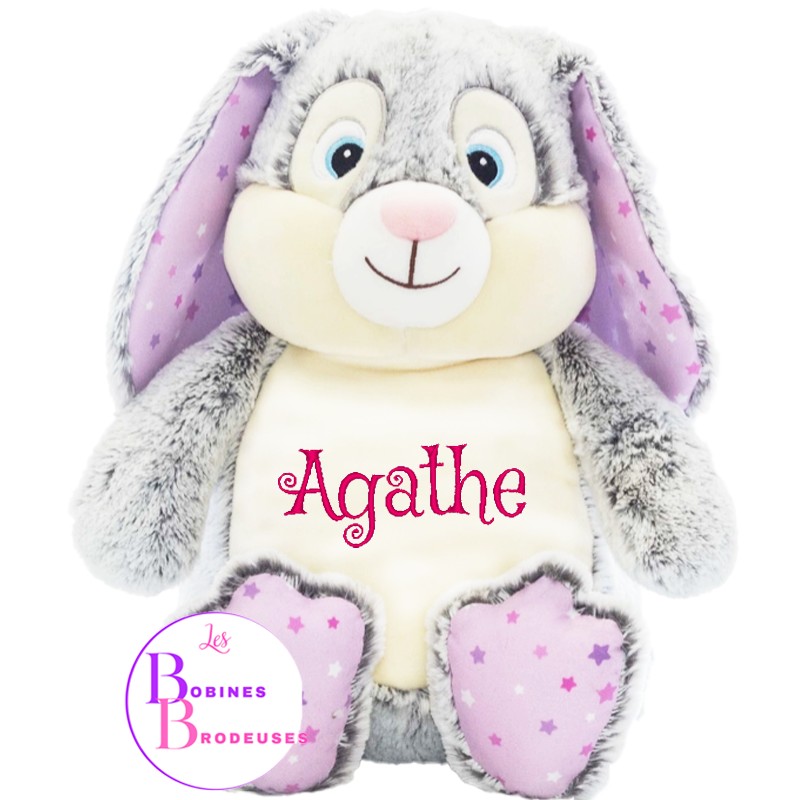 PELUCHE LAPIN ETOILES ROSES CUBBIES 412