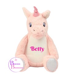 PELUCHE LICORNE ROSE W. 61