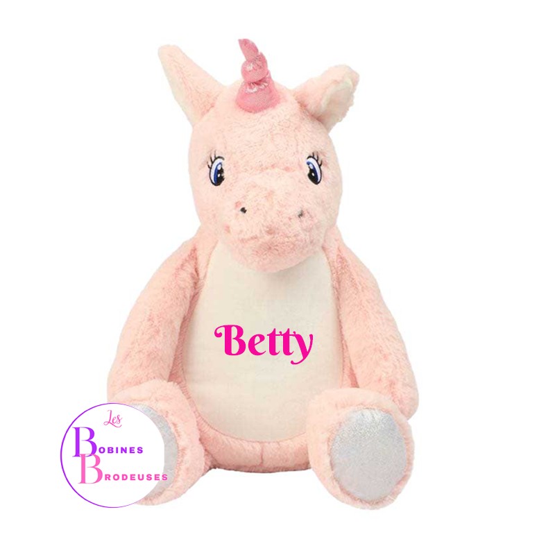 PELUCHE LICORNE ROSE W. 61