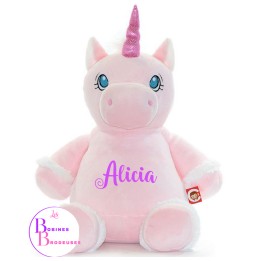 PELUCHE LICORNE ROSE CUBBIES 75