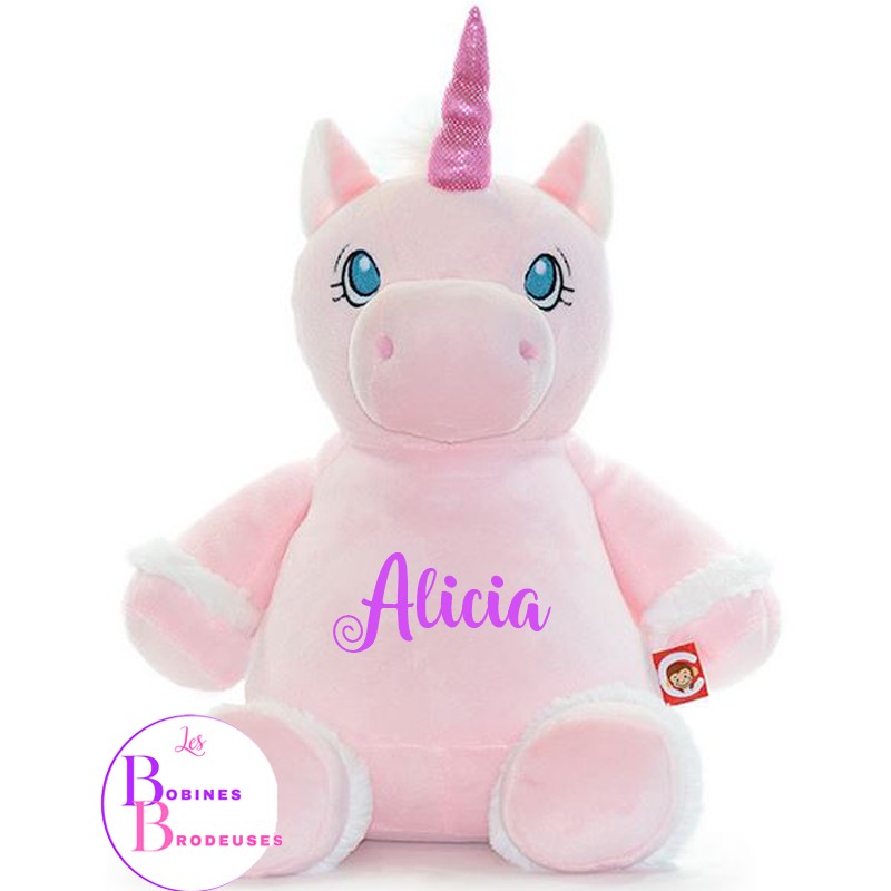 PELUCHE LICORNE ROSE CUBBIES 75