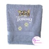 SERVIETTE GRISE CHAT 398