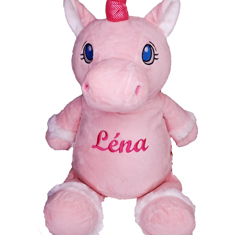 PELUCHE LICORNE ROSE CUBBIES 75