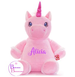 PELUCHE LICORNE ROSE CUBBIES 75