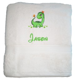 SERVIETTE BAIN DINOS. VERT 501