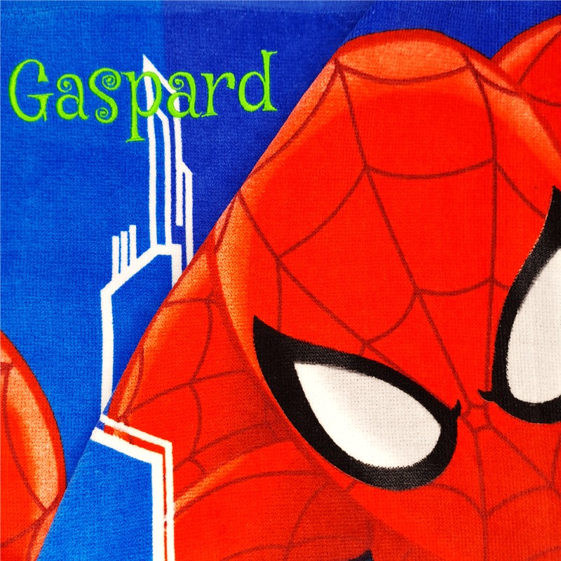 Serviette De Bain Spiderman 70x140cm - Coton 100% | Super Absorbante | Enfant | Rouge/Bleu