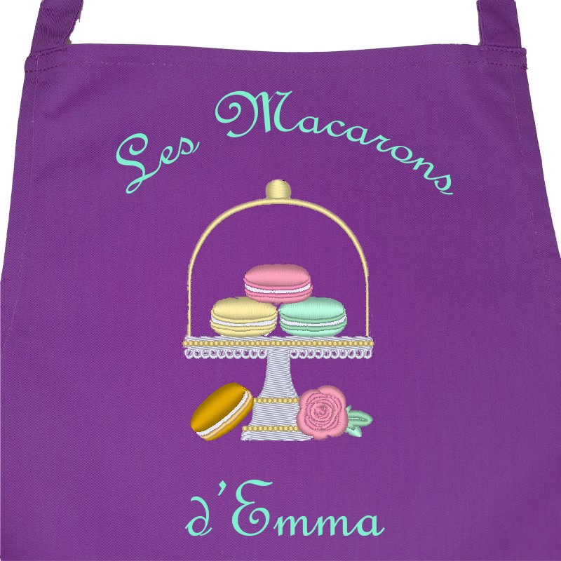 TABLIER DE CUISINE VIOLET MACARONS 548