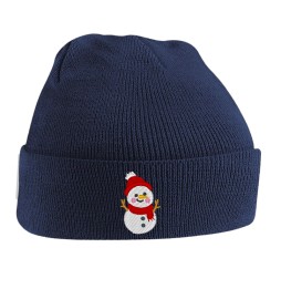 BONNET BLEU BONHOMME NEIGE 558