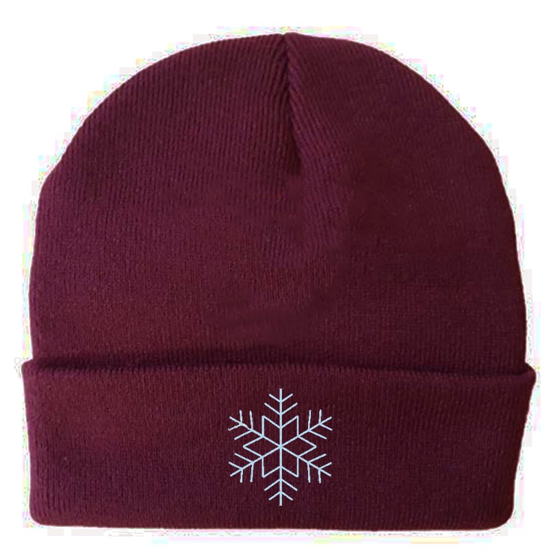 BONNET BORDEAUX FLOCON NEIGE 555