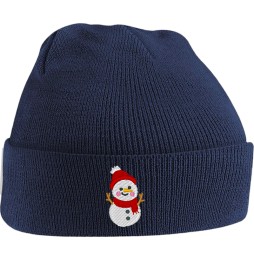 BONNET BLEU BONHOMME NEIGE 558