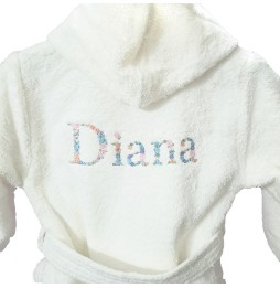 PEIGNOIR ENFANT BLANC FLEURI 370