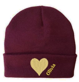 BONNET BORDEAUX COEUR DORÉ ST VALENTIN 569