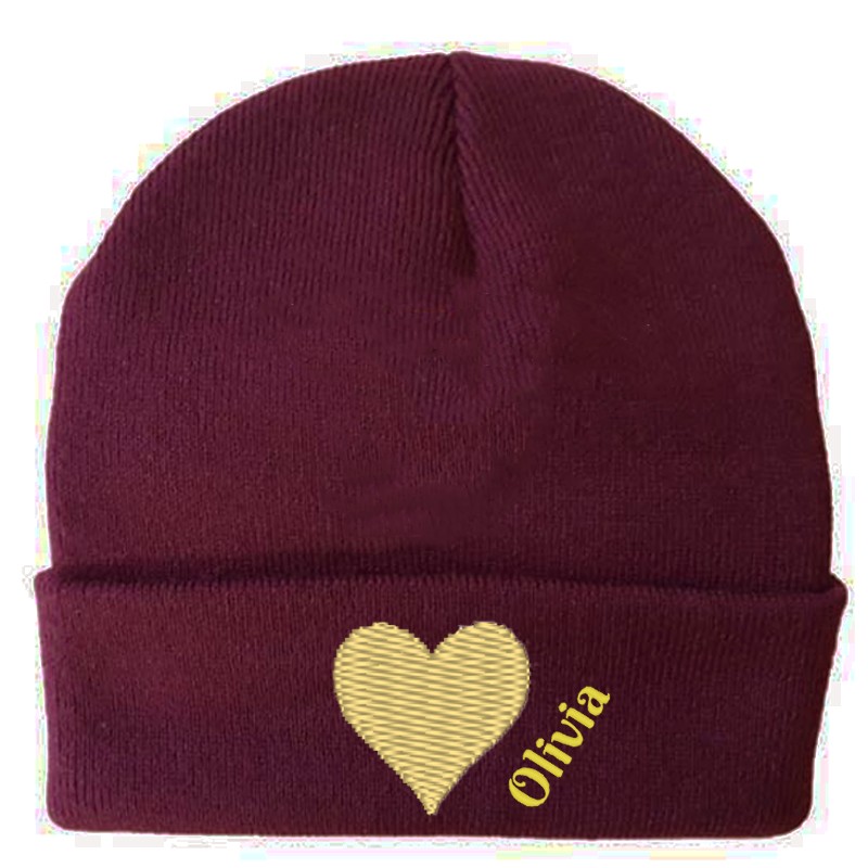 BONNET BORDEAUX COEUR DORÉ ST VALENTIN 569