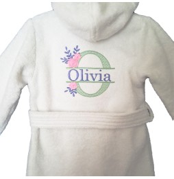 PEIGNOIR ENFANT BLANC LETTRE 515