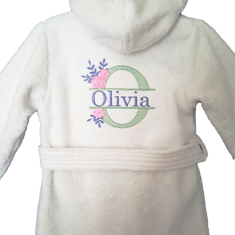 PEIGNOIR ENFANT BLANC LETTRE 515