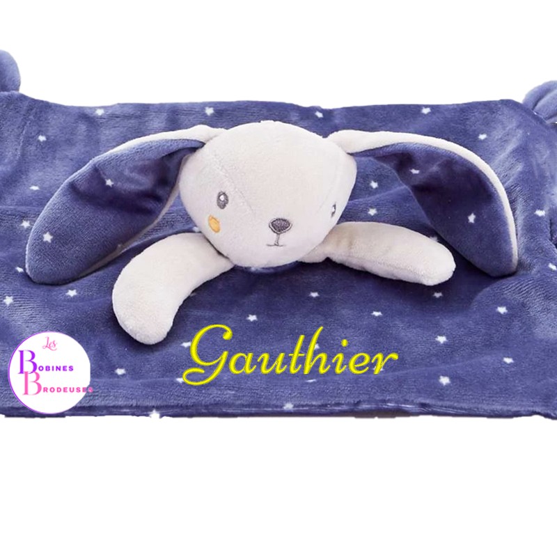 DOUDOU LAPIN BLEU K. 40