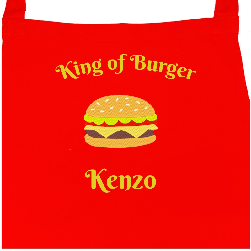 TABLIER DE CUISINE ROUGE BURGER 579