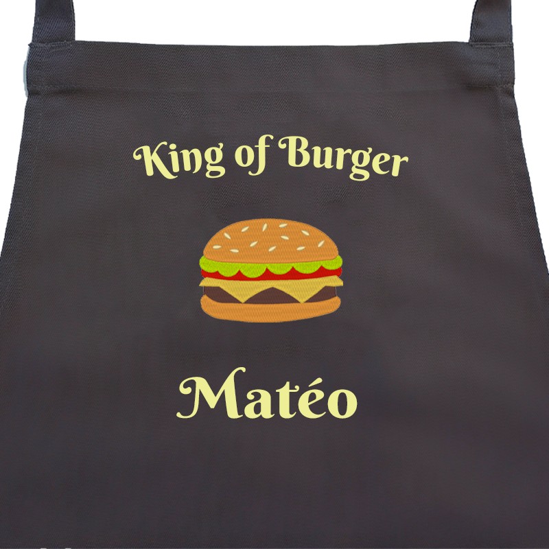 TABLIER DE CUISINE GRIS BURGER 583