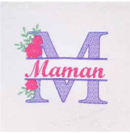 SERVIETTE BLANCHE FLEUR MAMAN 528