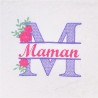SERVIETTE BLANCHE FLEUR MAMAN 528