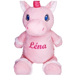 PELUCHE LICORNE ROSE CUBBIES 75