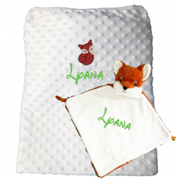 COFFRET PLAID+DOUDOU RENARD 189